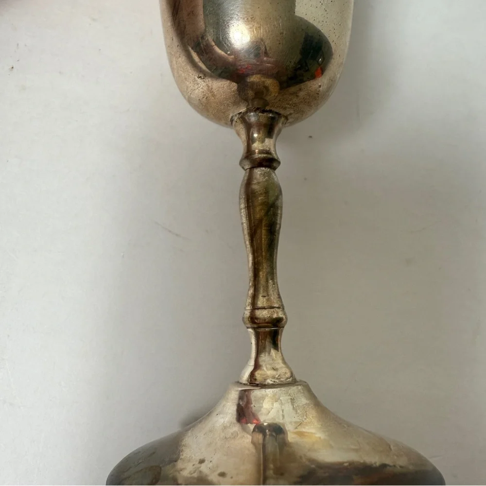 Vintage ‘79 Leonard Silver Plated‎ Stemmed 5.5” Cordial Wine Goblet EPNS Retro